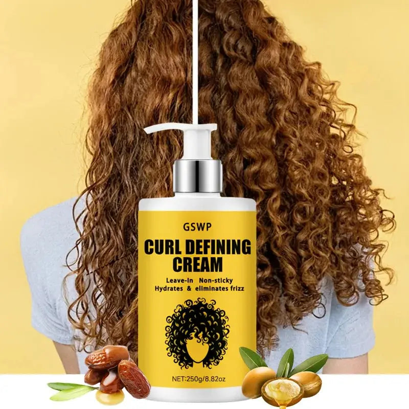 GSWP Moroccan Curl Styling Cream, rich in argan oil, moisturizes and nourishes, leaving hair naturally voluminous.250g - Hair-Elite