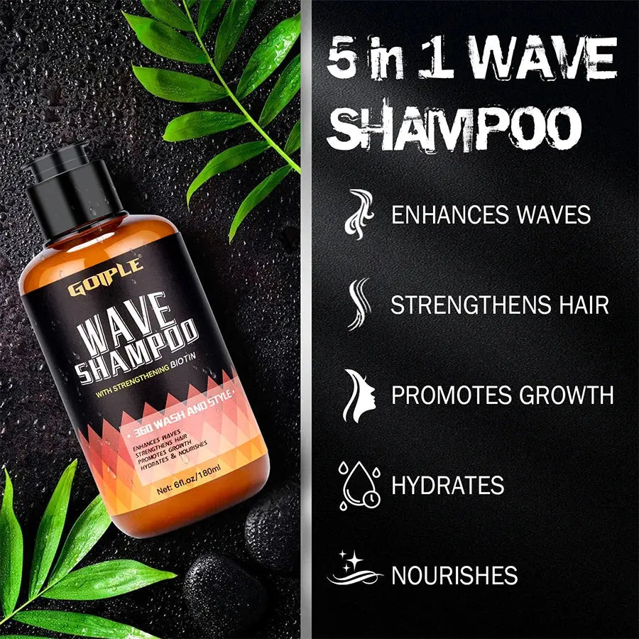 Wave Shampoo for Black Men Wave Cream Hydration Enhance Waves Grease Hair Butter Easy Wash 360 Wave Training Wave Pomade Set - Hair-Elite