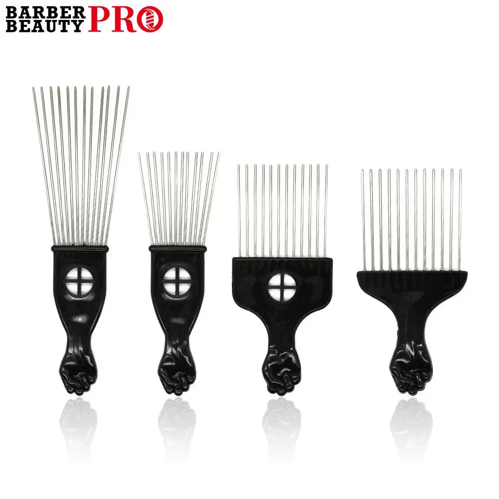 1 Piece Afro Fork Comb Stainless Steel Wide Teeth Hairdressing Brush Metal Pins Pick Hair Styling Tools Insert Curly Hair Comb - Hair-Elite