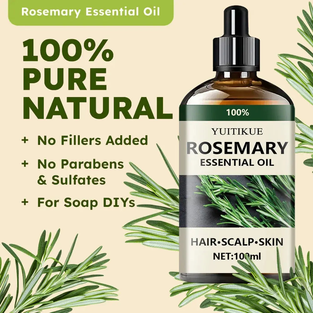 100% pure rosemary essential oil, suitable for hair, scalp, and skin, natural aromatherapy oil, nourishing and revitalizing. - Hair-Elite