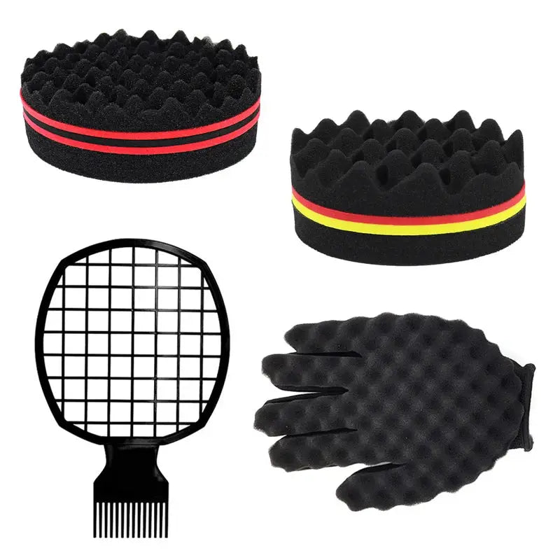 2pcs Afro Twist hair comb sponge for men and women's curly hair sponge brush for hairdressers and personal curly hair styling - Hair-Elite