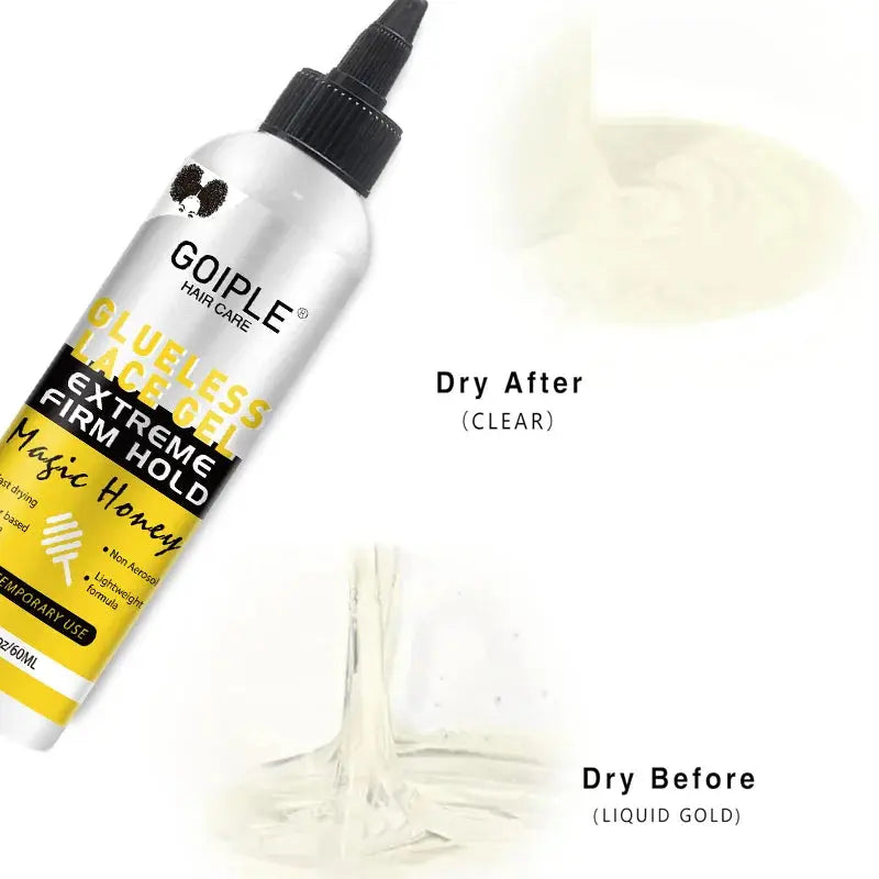 GOIPLE 2fl.oz Washable Glue Less Lace Gel Extreme Firm Hold Fast Drying Natural Wig Formula Adhesive for Temporary Use - Hair-Elite