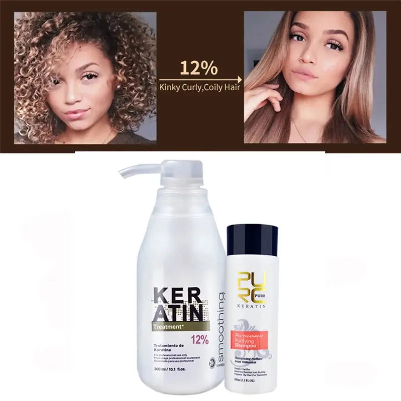 PURC 300ml Keratin Hair Straightening Cream Smoothing Softens Repairs Damaged Dryness Nutritious Hair Care Products - Hair-Elite