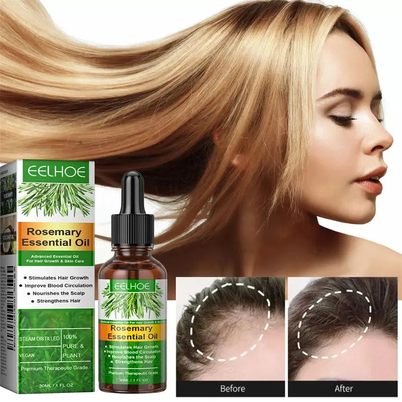 30ML Rosemary Hair Essential Oil Fast Growth Oils Pure Natural Hair Essential Oils Nourishing Shiny Anti-frizz Hair Care - Hair-Elite