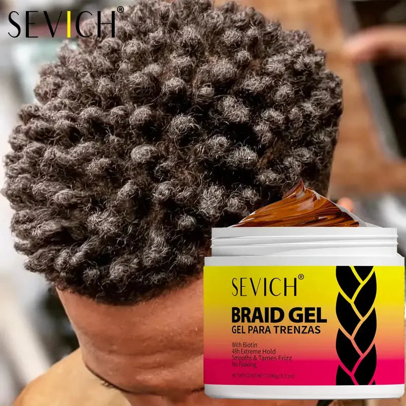 SEVICH Hair Styling Gel 100g Biotin Strong Hold Hair Braid Wax Loc Twist Braiding Cream For African Women Hair Edge Control Gel - Hair-Elite