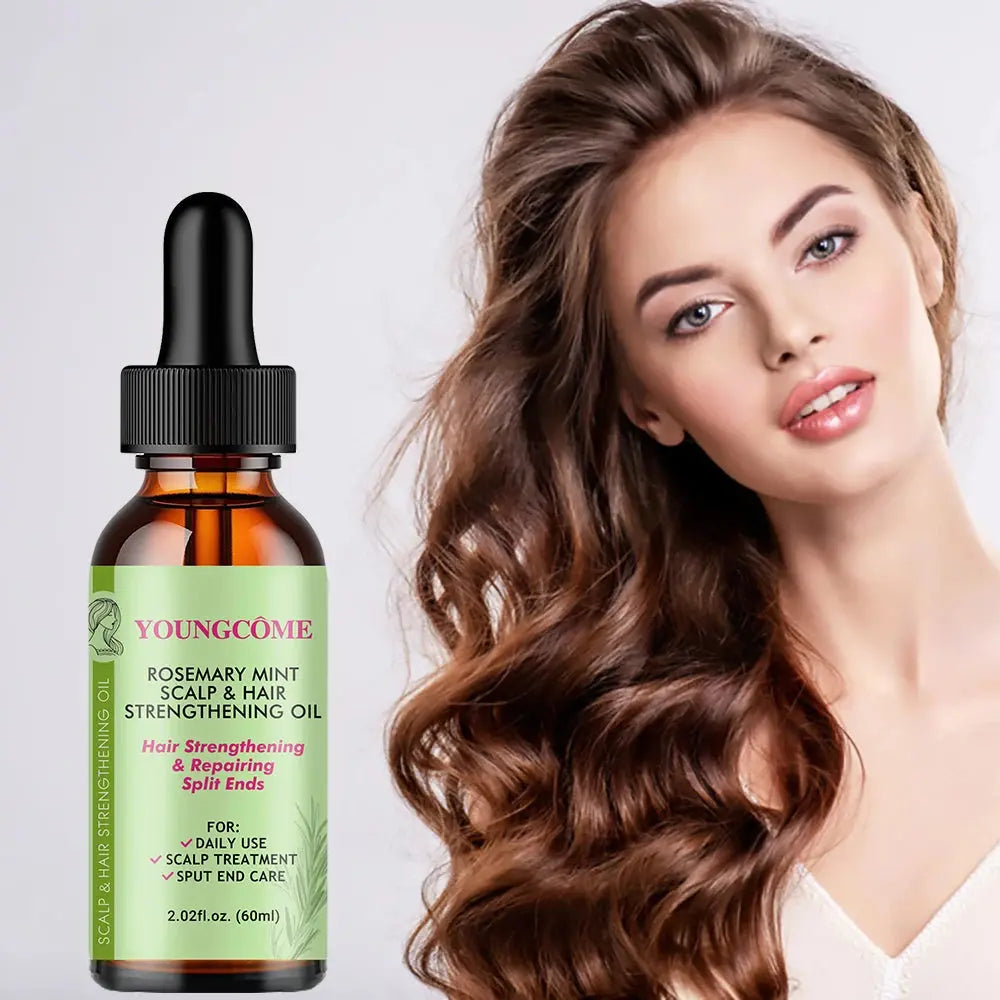 Rosemary Mint Hair Growth Oil Preventing Hair Dryness Split Moisturizing Gentle Nourishing Soft Glossy Organics Hair Care Oil - Hair-Elite