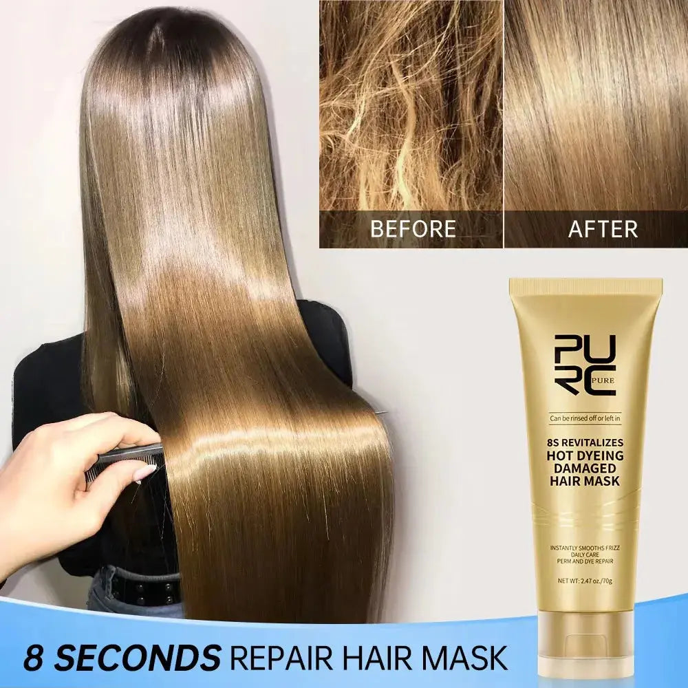Magic 8 Seconds Magic Hair Mask Keratin Straightening Repair Damaged Frizy Treatment Soft Smoothing Professional Hair Care Cream - Hair-Elite